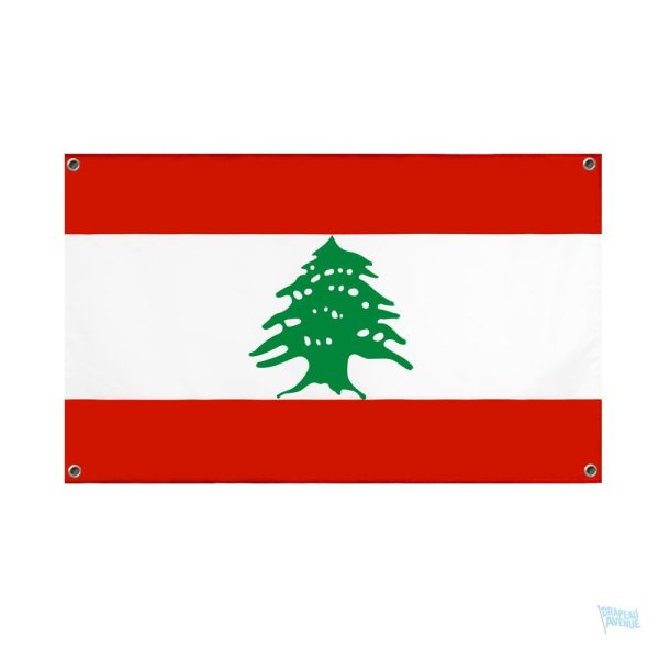 Drapeau Liban avec 4 œillets pour affichage extérieur