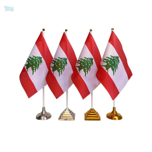 Drapeau Liban de table, symbole national en format compact