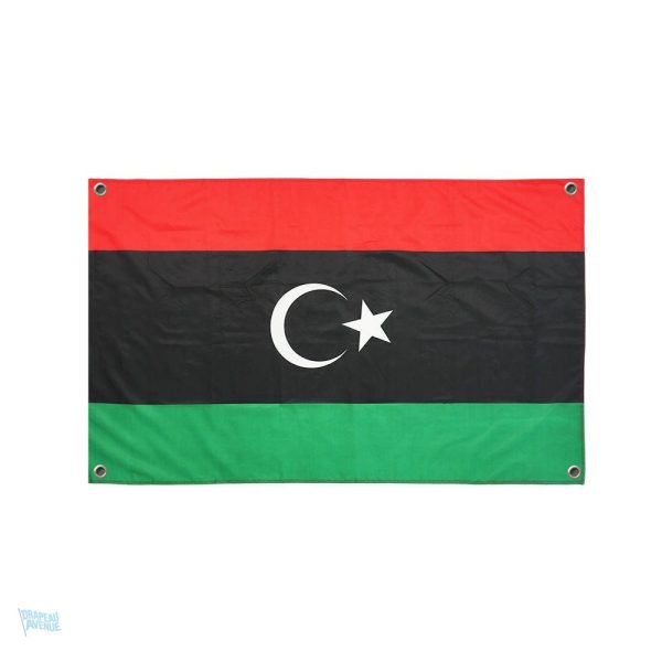 Drapeau de Libye avec 4 œillets pour fixation facile