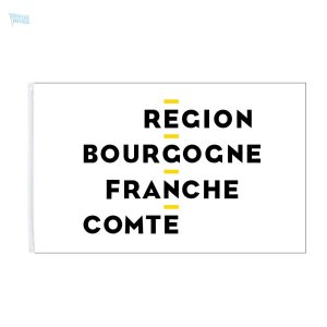 Drapeau Bourgogne-Franche-Comté avec logo emblématique