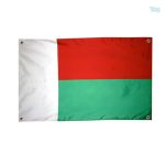 Drapeau Madagascar avec 4 œillets pour un affichage pratique