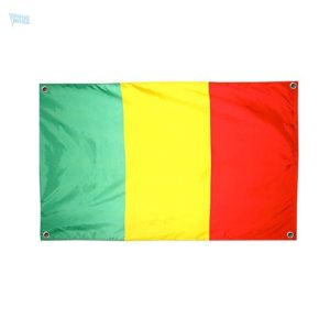 Drapeau du Mali avec 4 œillets pour fixation facile