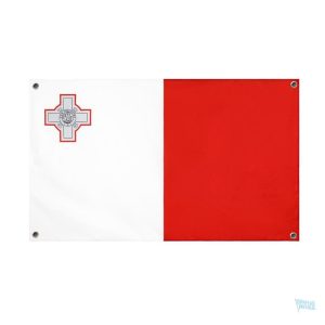 Drapeau Malte avec 4 œillets pour extérieur ou intérieur