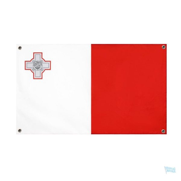 Drapeau Malte avec 4 œillets pour extérieur ou intérieur