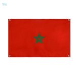 Drapeau du Maroc avec 4 œillets, parfait pour l'affichage extérieur
