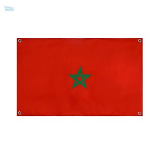 Drapeau du Maroc avec 4 œillets, parfait pour l'affichage extérieur