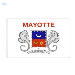 Drapeau de Mayotte avec motifs traditionnels et couleurs vives