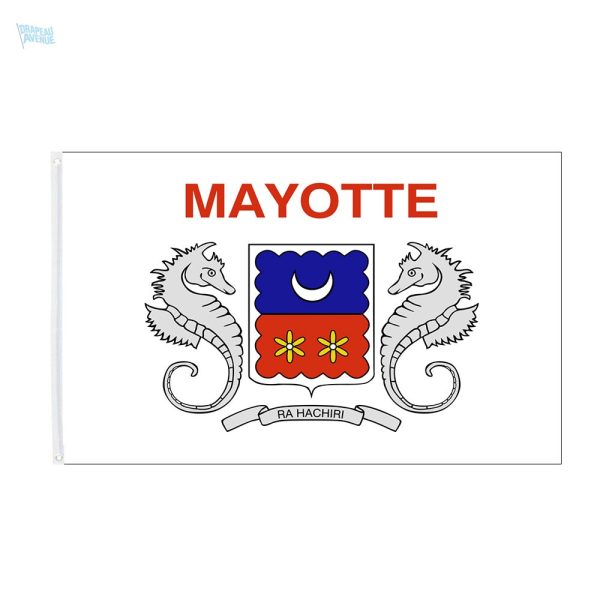 drapeau-mayotte-1 Drapeau de Mayotte avec motifs traditionnels et couleurs vives