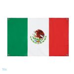 Drapeau du Mexique avec 4 œillets pour fixation facile