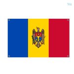 Drapeau de la Moldavie avec 4 œillets de fixation