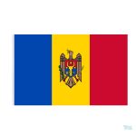 Drapeau Moldavie en fourreau, symbole national coloré