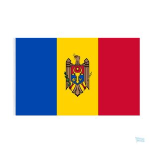 Drapeau Moldavie en fourreau, symbole national coloré