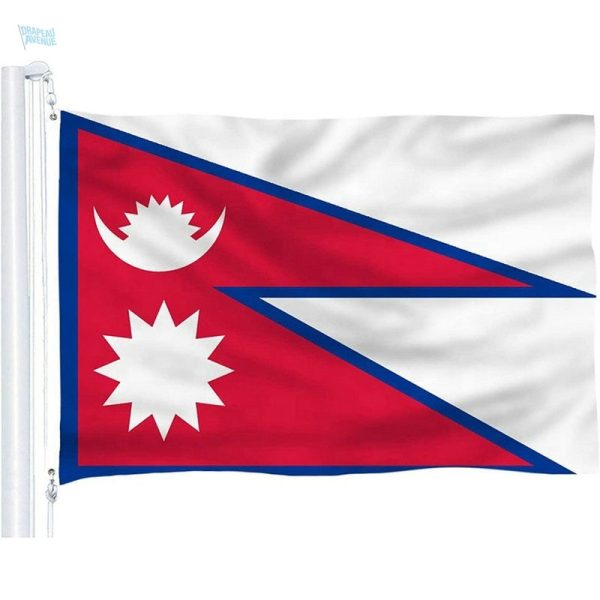 Drapeau népalais, dimensions 90 x 150 cm, décoratif et emblématique