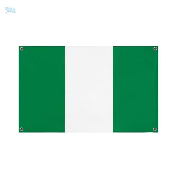 Drapeau Nigeria avec 4 œillets pour affichage extérieur