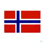 Drapeau Norvège avec 4 œillets pour affichage extérieur