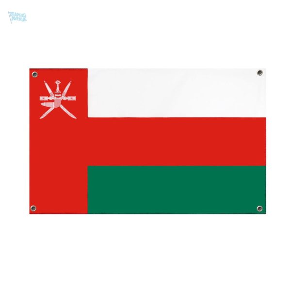 Drapeau Oman avec 4 œillets pour une installation facile
