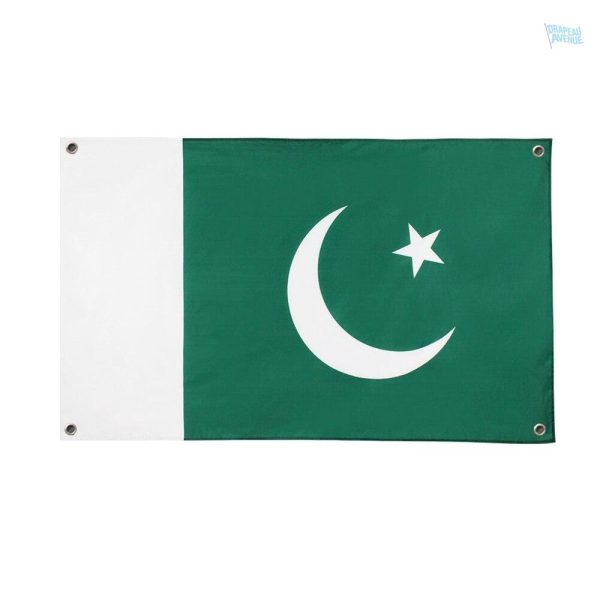 Drapeau Pakistan avec 4 œillets pour affichage extérieur