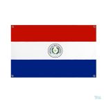 Drapeau Paraguay avec 4 œillets, design coloré et durable