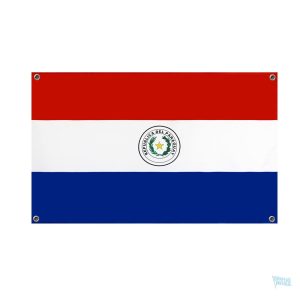 Drapeau Paraguay avec 4 œillets, design coloré et durable