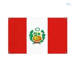 Drapeau du Pérou avec 4 œillets pour une fixation facile