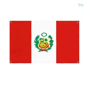 Drapeau du Pérou avec 4 œillets pour une fixation facile