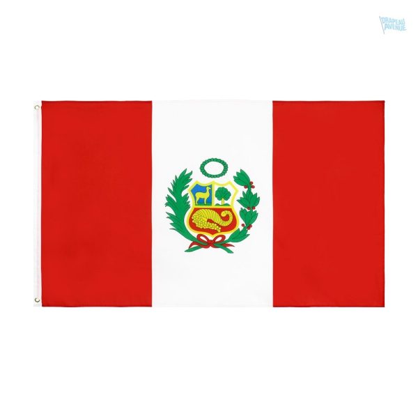Drapeau Pérou 90 x 150 cm en tissu durable