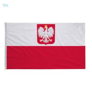 Drapeau de la Pologne avec aigle emblématique