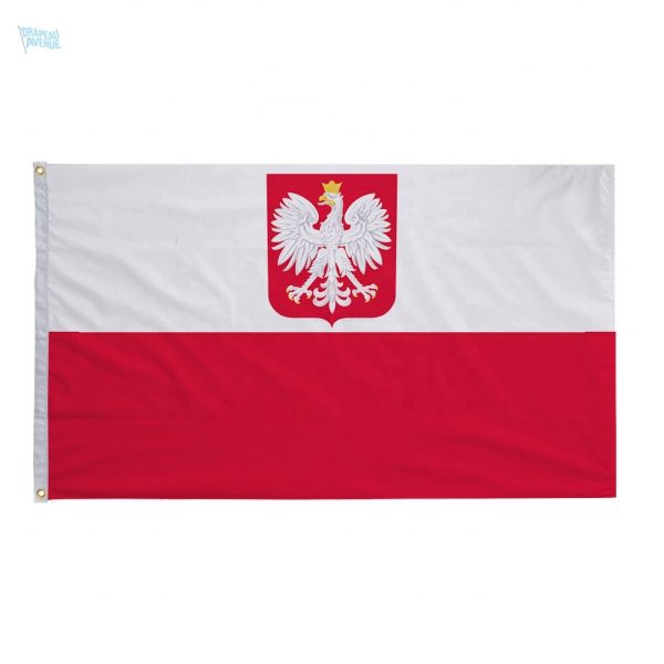 Drapeau de la Pologne avec aigle emblématique