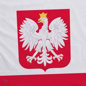 Drapeau national de Pologne avec symbole d'aigle