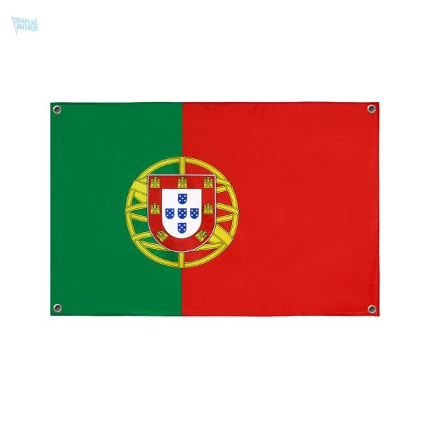 Drapeau Portugal avec 4 œillets, idéal pour les événements sportifs