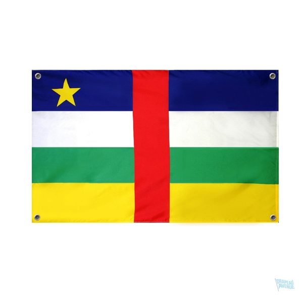 Drapeau de la République Centrafricaine avec 4 œillets