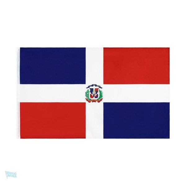 Drapeau République Dominicaine en fourreau, design classique
