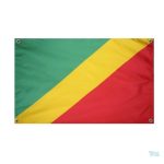 Drapeau République du Congo avec 4 œillets pour affichage