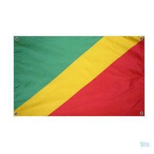 Drapeau République du Congo avec 4 œillets pour affichage