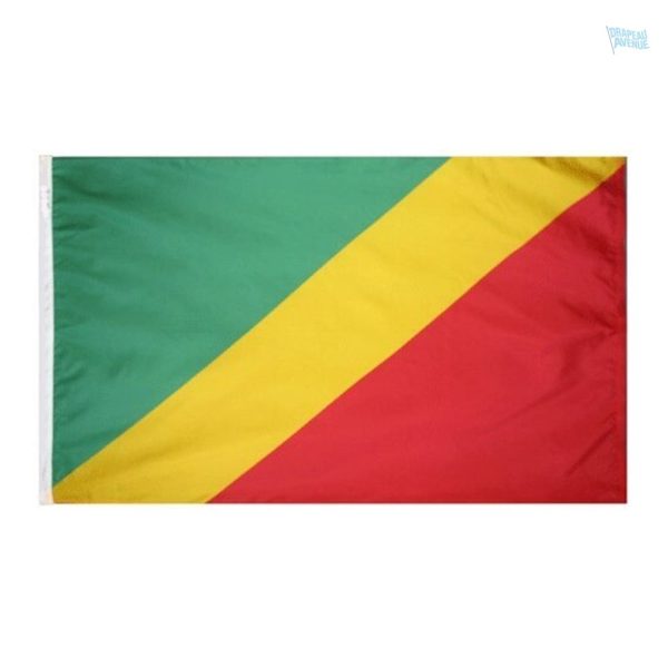 Drapeau République du Congo en fourreau, design coloré
