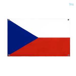 Drapeau République Tchèque avec 4 œillets de fixation