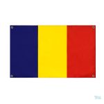 Drapeau Roumanie avec 4 œillets pour une fixation facile