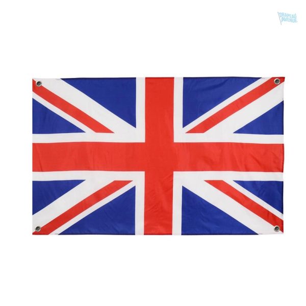 Drapeau Royaume-Uni avec 4 œillets pour fixation facile