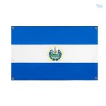 Drapeau du Salvador avec 4 œillets pour une installation facile
