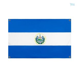Drapeau du Salvador avec 4 œillets pour une installation facile