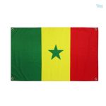 Drapeau Sénégal avec 4 œillets, idéal pour décoration extérieure