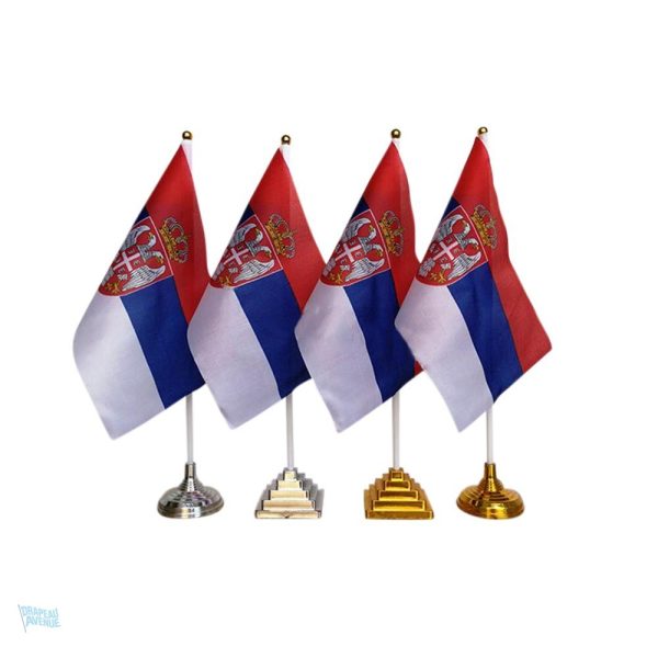 Drapeau de table de la Serbie, symbole national animé