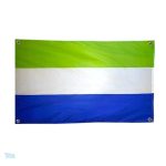 Drapeau de la Sierra Leone avec 4 œillets de fixation