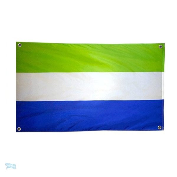 Drapeau de la Sierra Leone avec 4 œillets de fixation