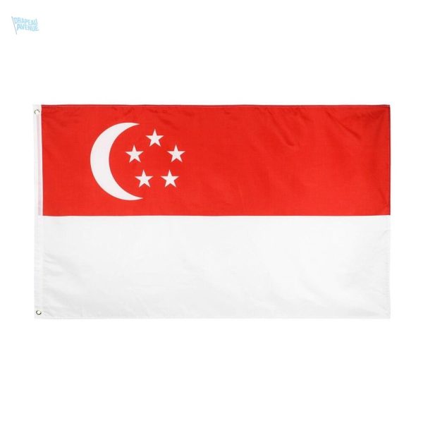 Drapeau géant de Singapour en tissu coloré