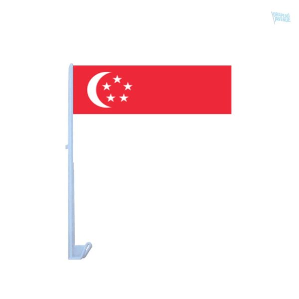 Drapeau Singapour pour voiture en tissu durable