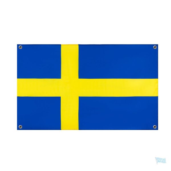 Drapeau de Suède avec 4 œillets en tissu durable