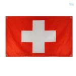 Drapeau Suisse avec 4 œillets