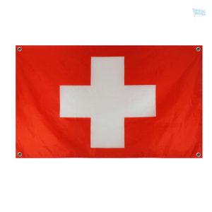Drapeau Suisse avec 4 œillets