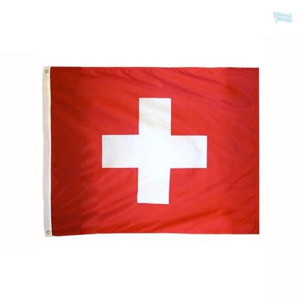 Drapeau Suisse 60 x 60 cm en tissu de qualité